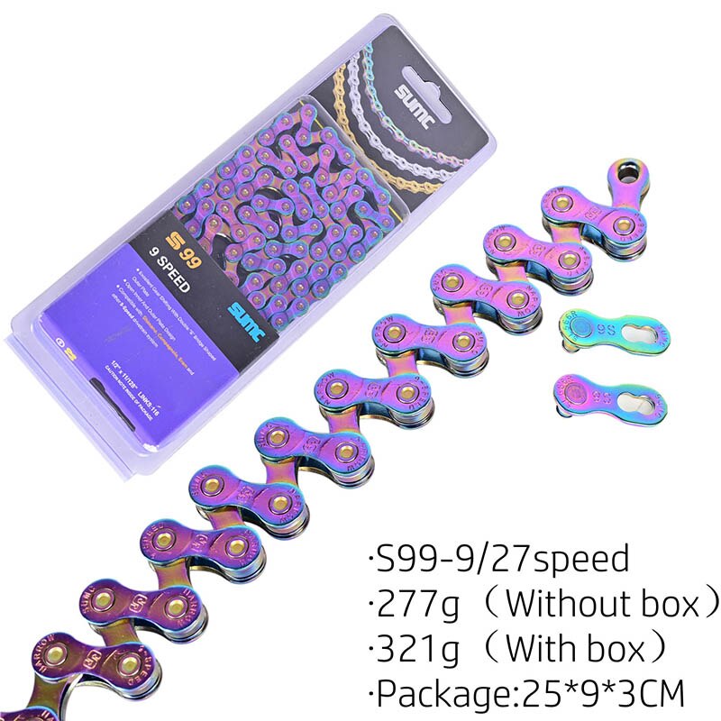 Bicycle chain Rainbow SUMC road bike mountain bike variable shifting chain 9 10 11 12 speed for M8000 M6000 M9100 M610 MTB parts: S99 Rainbow
