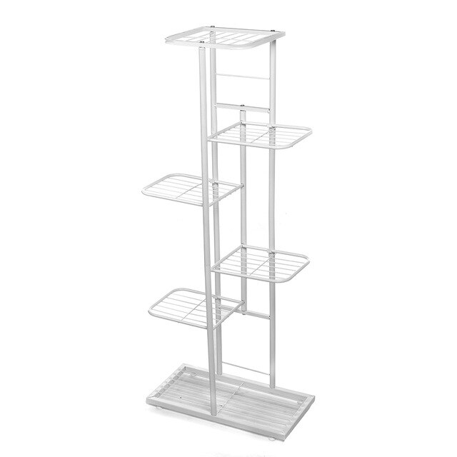 108cm metal 6 poziomów półki na rośliny żelazny stojak na kwiaty kwiat pojemnik na sadzonki uchwyt stojak wystawowy ogród balkon Dom dekoracje regał: biały