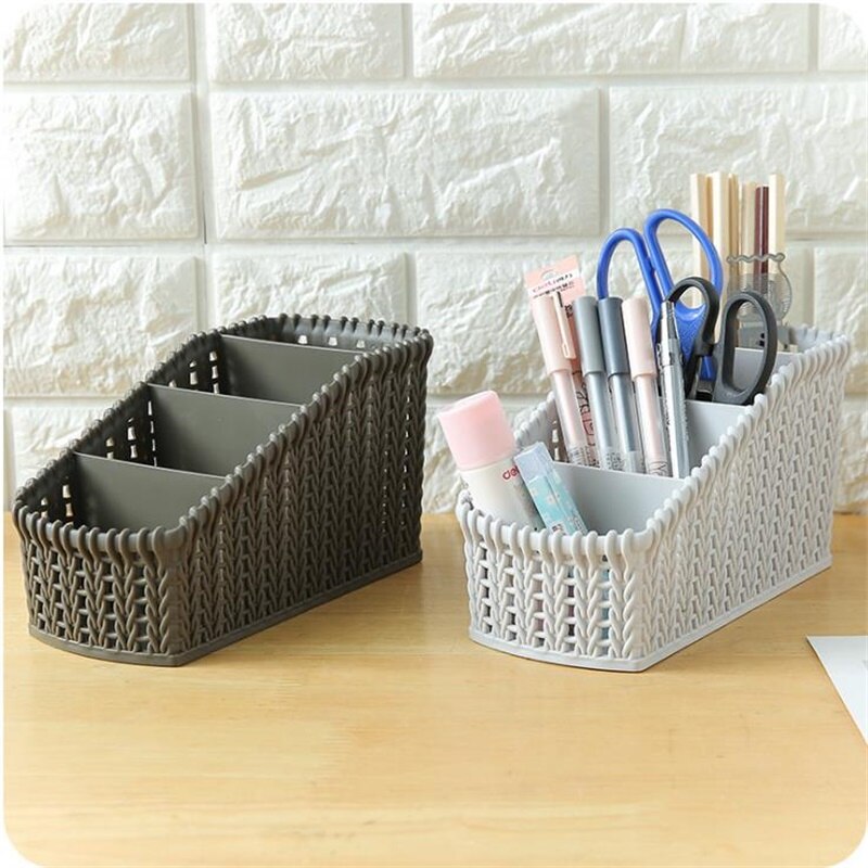 Home Makeup Organizer Basket Lipstick Stand Holder Cosmetic Storage Container Plastic Make up Box Desktop Bathroom Organizador