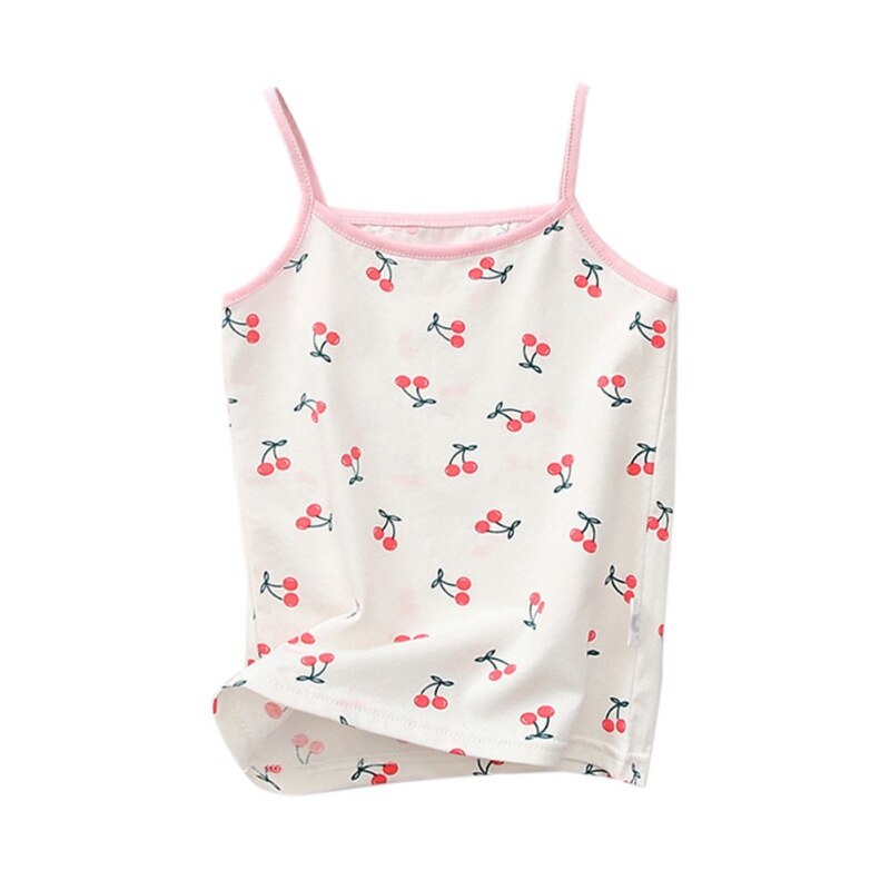 Summer baby girls sleeveless tanks vests kids cotton lace floral clothes baby girls children's clothing topsNew: E / 6