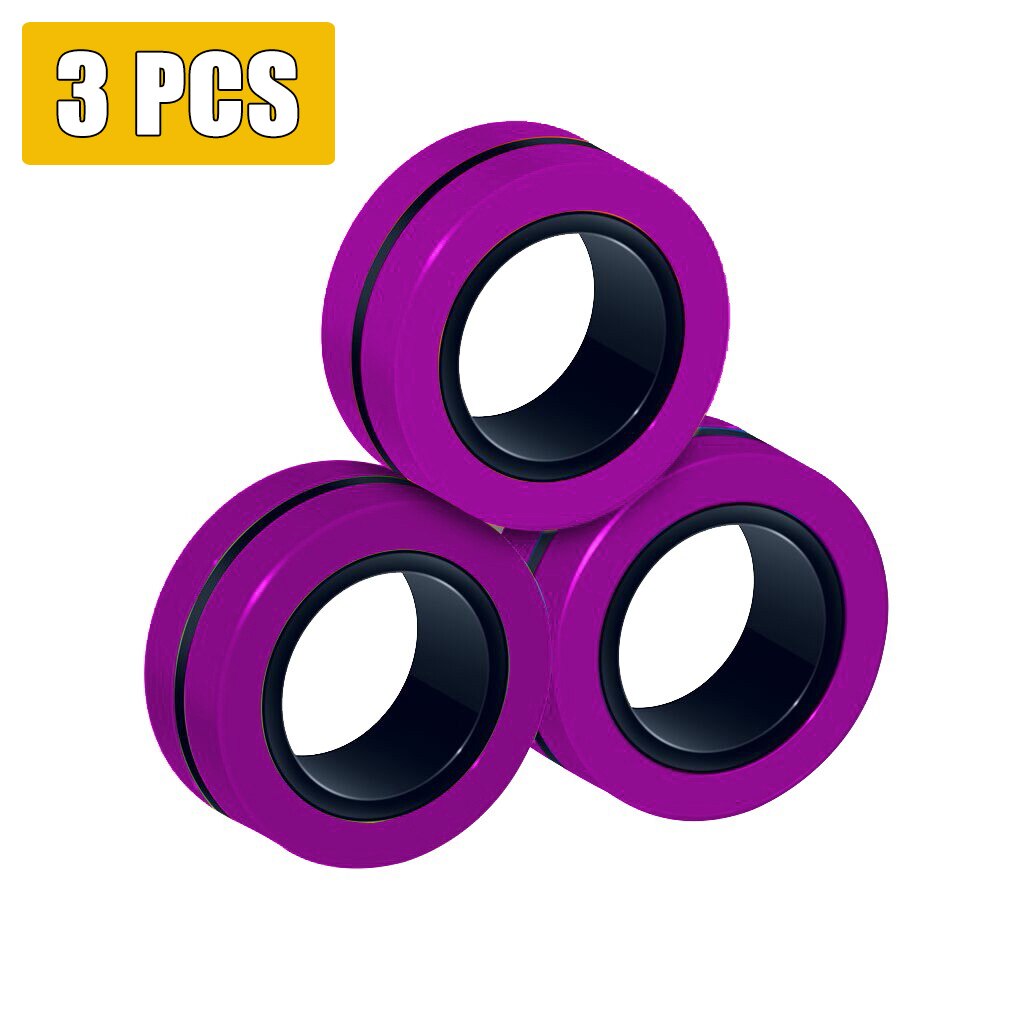 Best Fidget Spinner Magnetic Bracelet Ring Unzip Toy Anti-stress Magic Ring Props Tools Decompression Toys Игрушки Для Детей: 3PC A