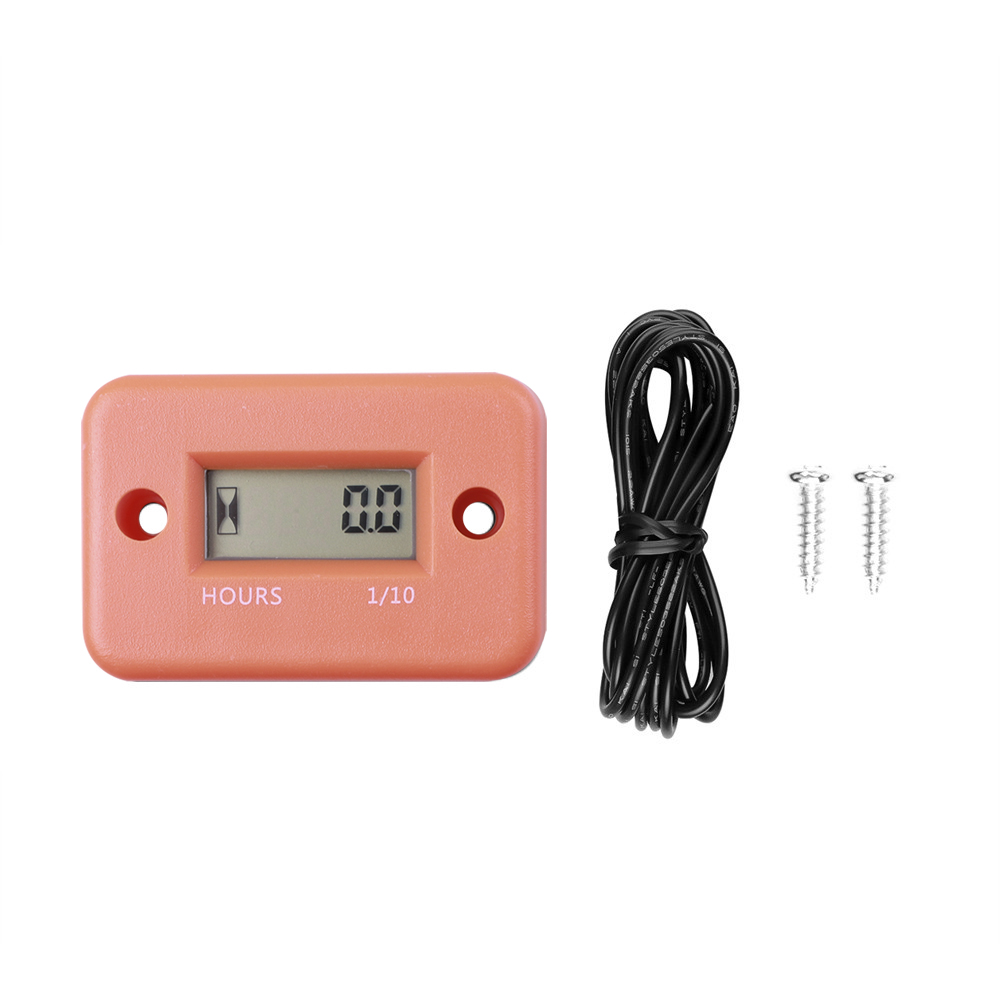 sikeo Waterproof Digital Hour Meter LCD Display Portable Engine Gauge Hour Meter For Motorcycle/Boat Engines Counter Hour Meter: Yellow