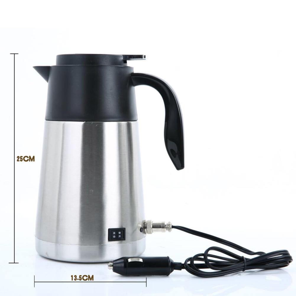 1300ml 12v/24v bil el-kedel rustfrit stål i bil rejse tur kaffe te opvarmet krus bil vandvarmer til bil lastbil