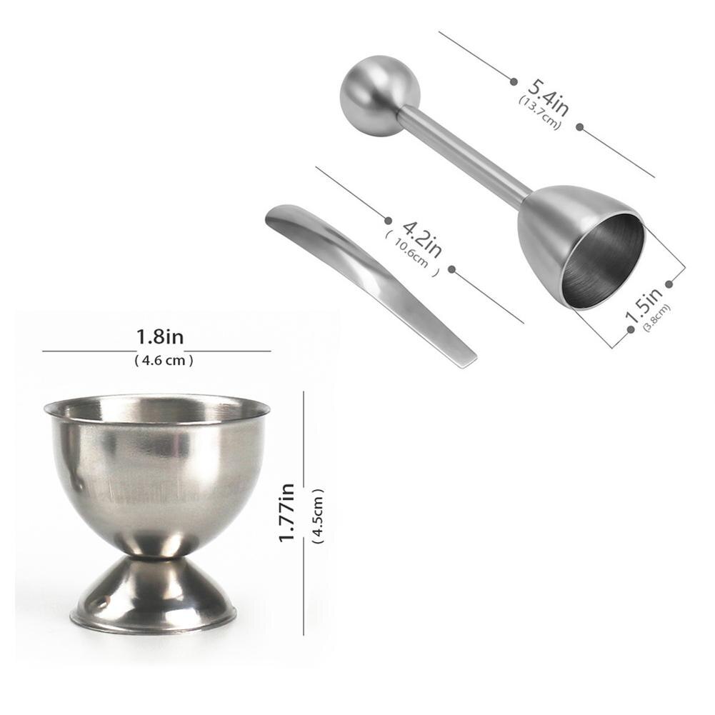 5Pcs Stainless Steel Raw Egg Shell Topper Kit Egg Cups Egg Opener Knocker Tool Kit