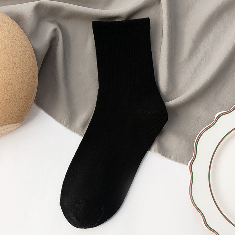 Damensocken aus 100er Baumwolle, modischer Trend, einfarbige Damensocken, Damensocken aus reiner Baumwolle, fröhliche Mädchensocken, kurze Besatzung-Söckchen: Beige