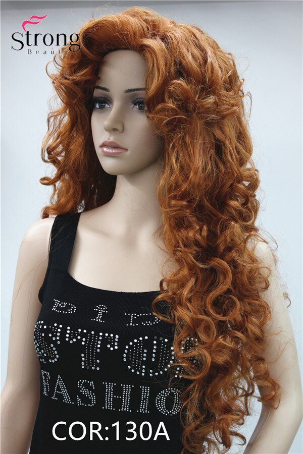 StrongBeauty-peluca sintética roja rizada larga, pelucas de Cosplay, opciones de color: 130A