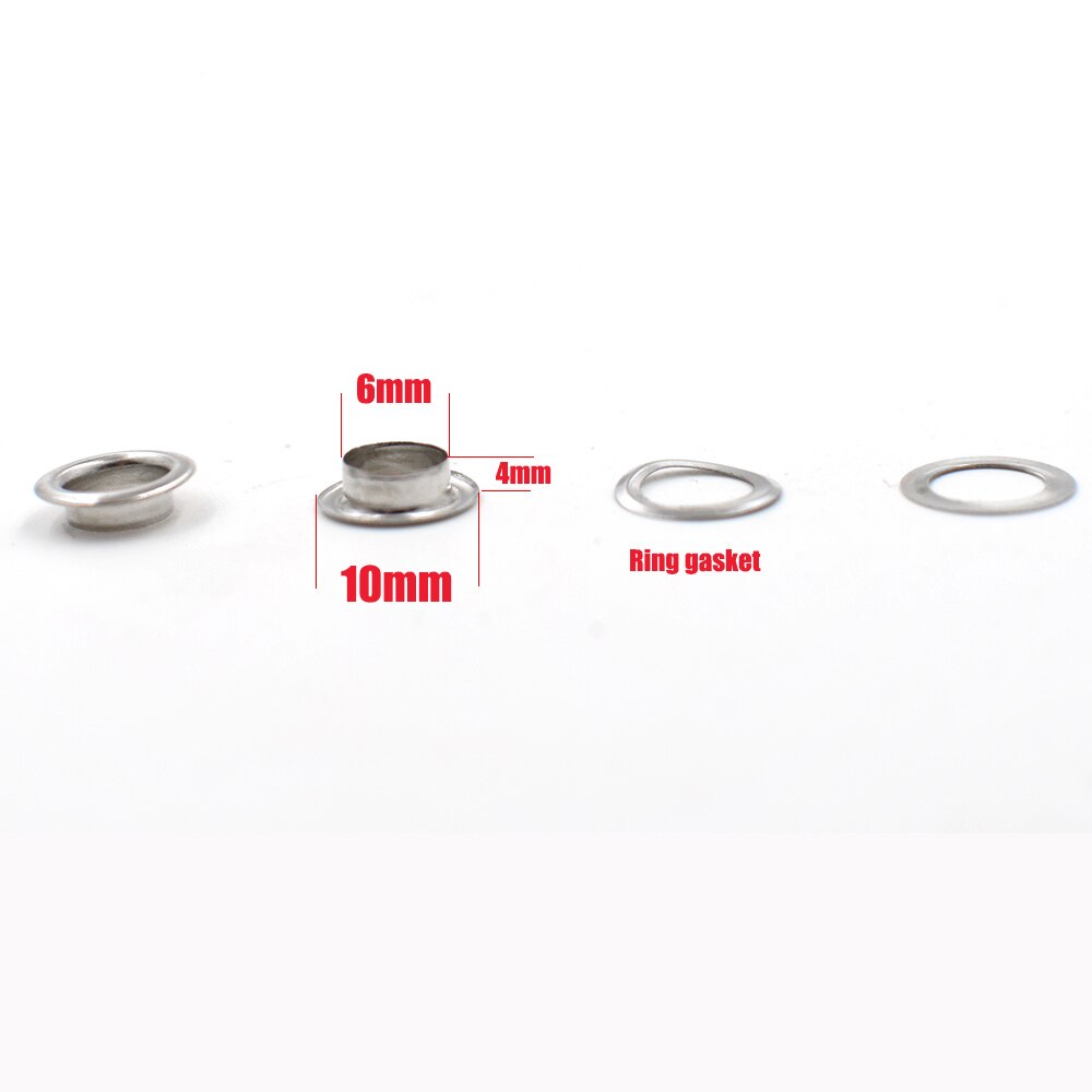 Œillets métalliques de 6mm de diamètre intérieur, 200 ensembles de trous de boîte à chaussures atmosphérique, trous de cordon en tissu auvent, œillets boutons Rivets