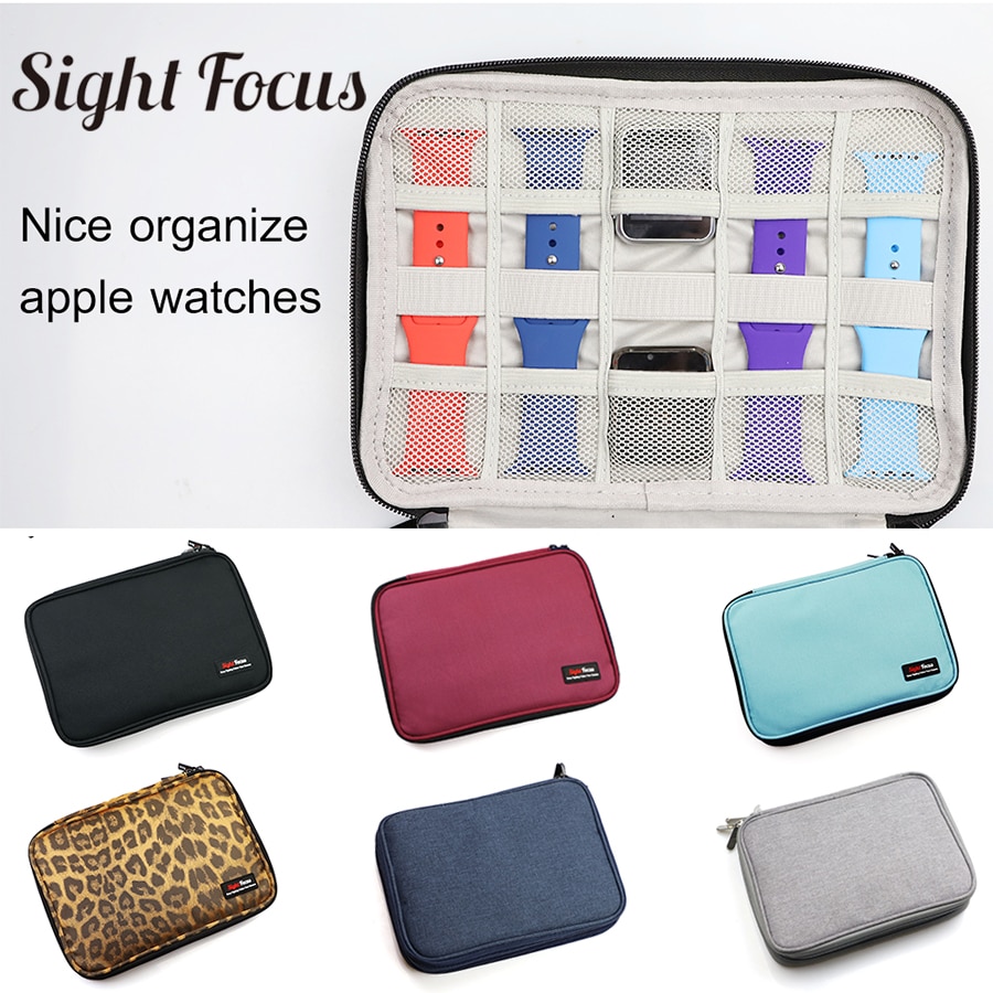 18 Slot Travel Watch Storage Box Watchband Storage Case for Apple Watch band Strap Organizer Watch Holder Black Display Case Box