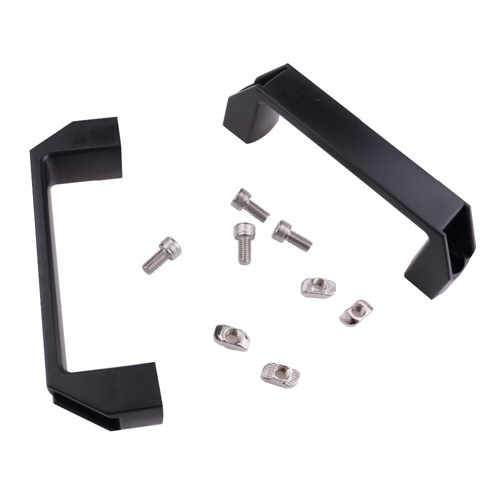 2 stk plastik nylon t slot sort dørhåndtag til aluminium ekstruderingsprofil  /3030/4040/4545- serie med slot 6mm/8mm/10mm