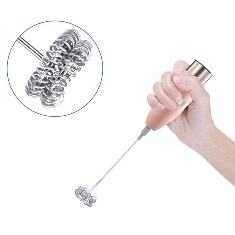 Mjölkdryck kaffevisp mixer elektrisk äggvisp skummare skummare minihandtag omrörare praktiskt köksredskap med fäste