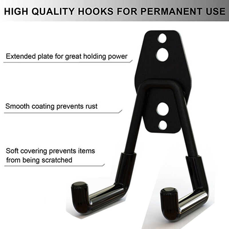 5pcs/set Heavy Duty Wall Garage Storage Hooks Wall Mounting Garden Tools Organizer Bike Storage Hook Wall Hanger Hanging Clip