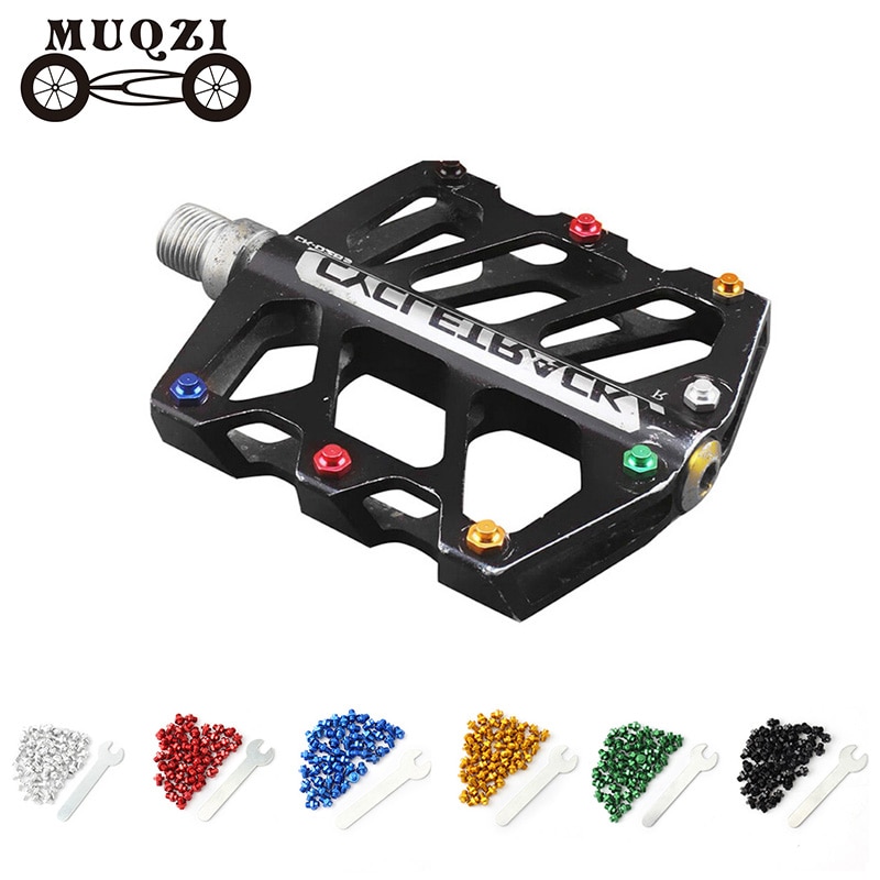 Muqzi 50Pcs Mtb Racefiets Pedaal Schroeven M4 Ultra Licht Skid-Proof Bouten Aluminium Anti-Slip nail Fiets Onderdelen