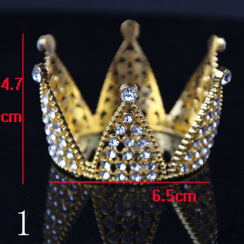 Mini Tiara encantadora, corona para pastel, Color dorado plateado, coronas de aleación, Princesa, suministros y decoraciones para fiestas,: 1