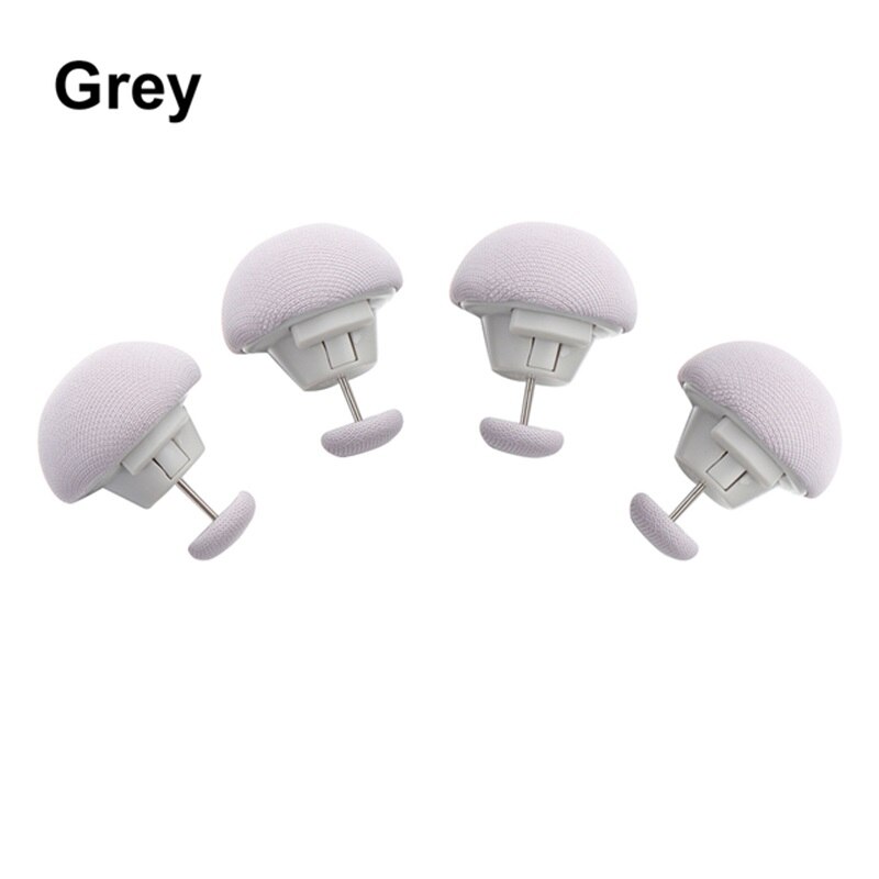 4PCS Quilt Holder Clips for bed sheet Cotton Non-slip Mushroom Quilt Blanket Clip Blankets Cover fixing Clip Heart-shaped: Grey mushroom