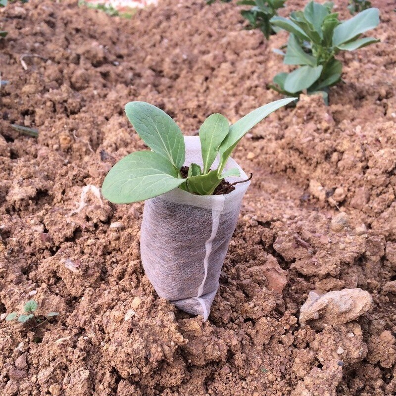 100 stk / parti biologisk nedbrydelige poser til planteskolepotter til dyrkning af grøntsagspotter til havedyrkning planteskoleplante