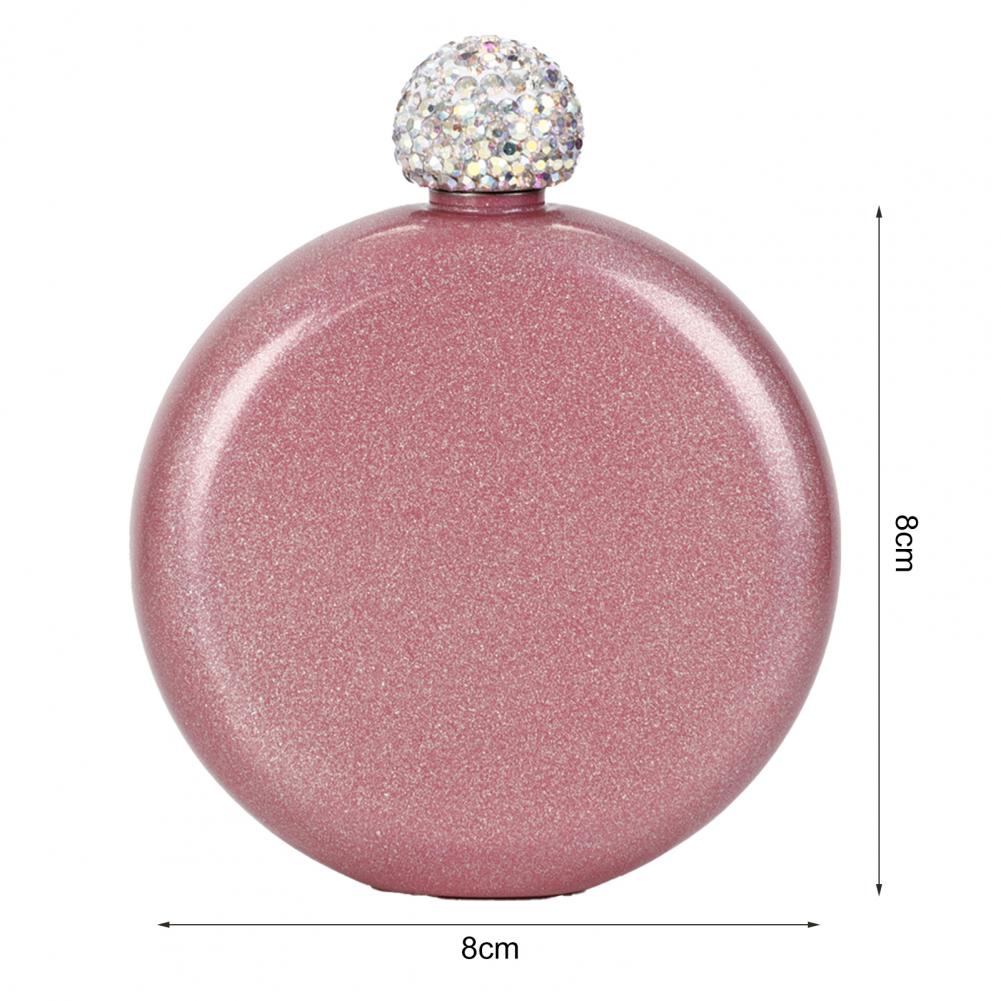 Liquor Hip Flask Lady Portable Wine Jug Stainless Steel Alcohol Flask Crystal Lid Drinkware Bottle Novelty Hip Flask