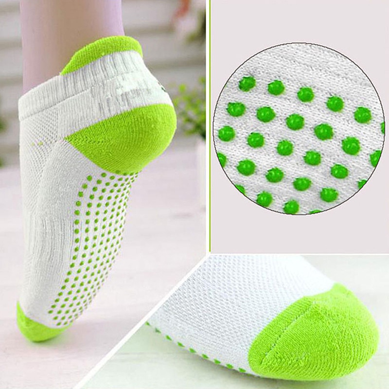 anti-slip sokker Fitness yogasokker fotbeskyttelse kvinner innendørs Fitness ryggløse myke bomull sklisikre sportsokker
