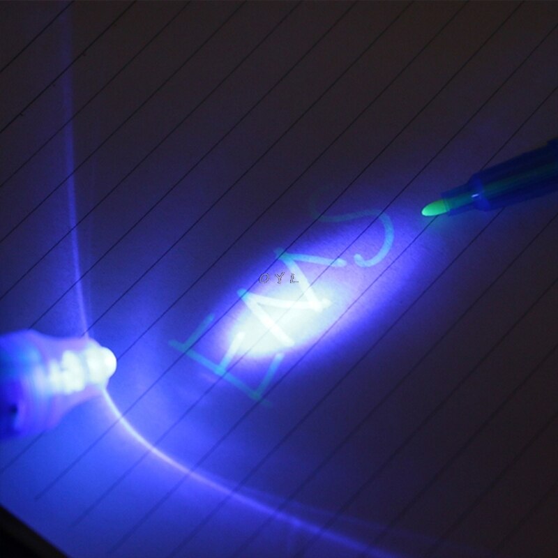 4Pcs/set Invisible Ink Pen Built in UV Light Magic Marker For Pen Safety To Use