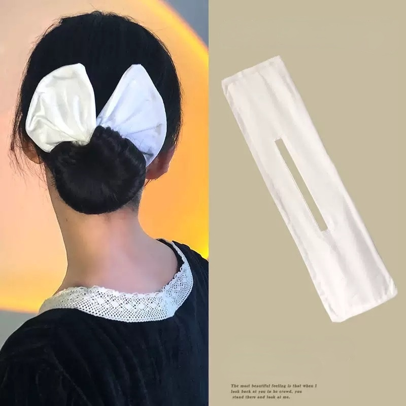 Multicolor Deft Bun Print Headband Hairpin for Women Girl Cloth Hair Circle Bun Maker Ponytail Holder Hair Accessories 1pcs: Gold-color