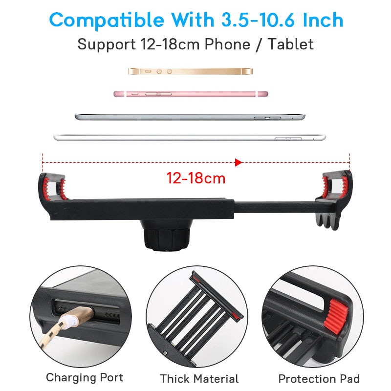 360 justerbar seng tablet stander til 3.5 to 10.6 tommer mobiltelefoner tablets lazy arm seng skrivebord tablet mount støtte til ipad mini
