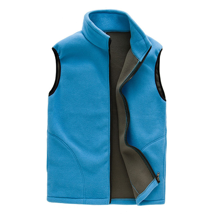 PEVSN Men Winter Fleece Vest Male Thick Warm Waistcoat Outwear Casual Thermal Soft Vests Mens Windproof Sleeveless Jacket,YA720: Sky BLue / XL