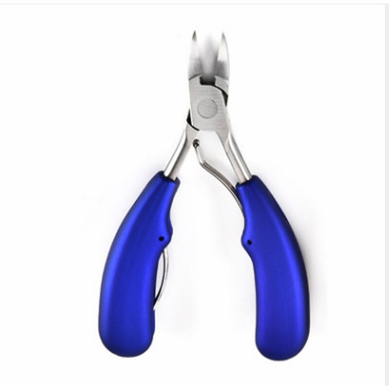1 pcs Double Spring Nail Scissors Sharp Curved Paronychia Remover Fingernail &amp;Toenail Dead Skin Trimming Nail Clipper Nipper: Blue