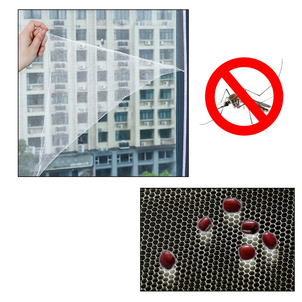 150 x 130cm zomer anti-muggen raam klamboe diy raam insectennet mesh zelfklevend onzichtbaar net met magische sticker