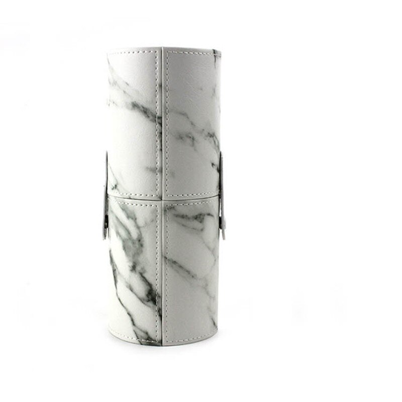Makeup børster holder taske bærbar rejse pu marmorering tom beholder opbevaring kosmetik pensel pen børster organizer makeup værktøjer: M