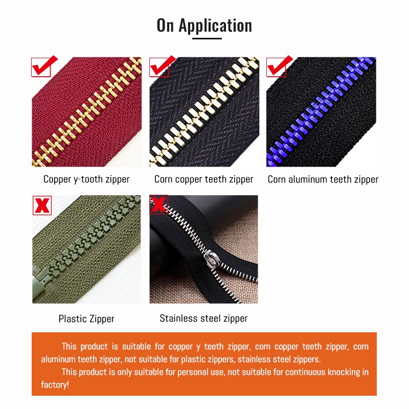 SOZO Zipper Tooth Remover Leather Craft Tool Handmade 1 Set 3# 5# Die Steel Smooth Chip Removal Without Jamming