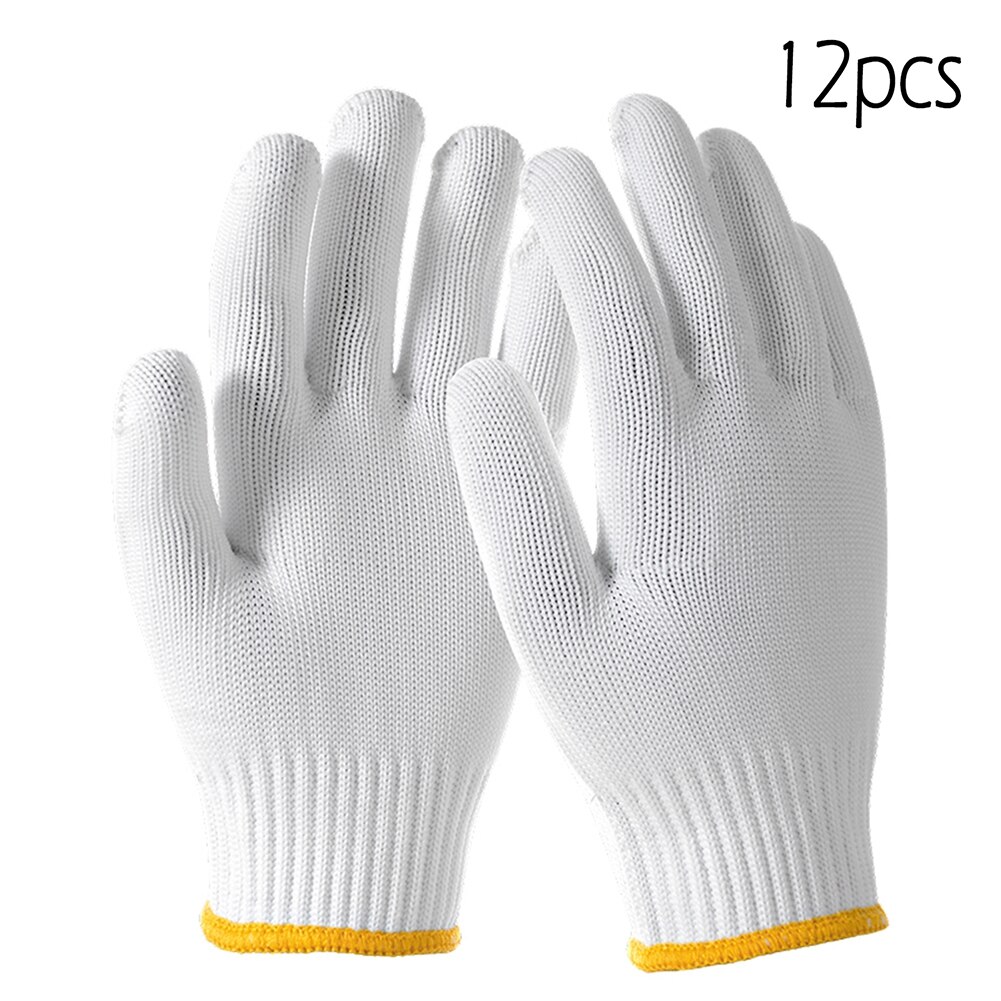 Deli-guantes antideslizantes de poliéster para trabajo en jardín, accesorios de herramientas de mano, 12 pares, DL521003: Default Title