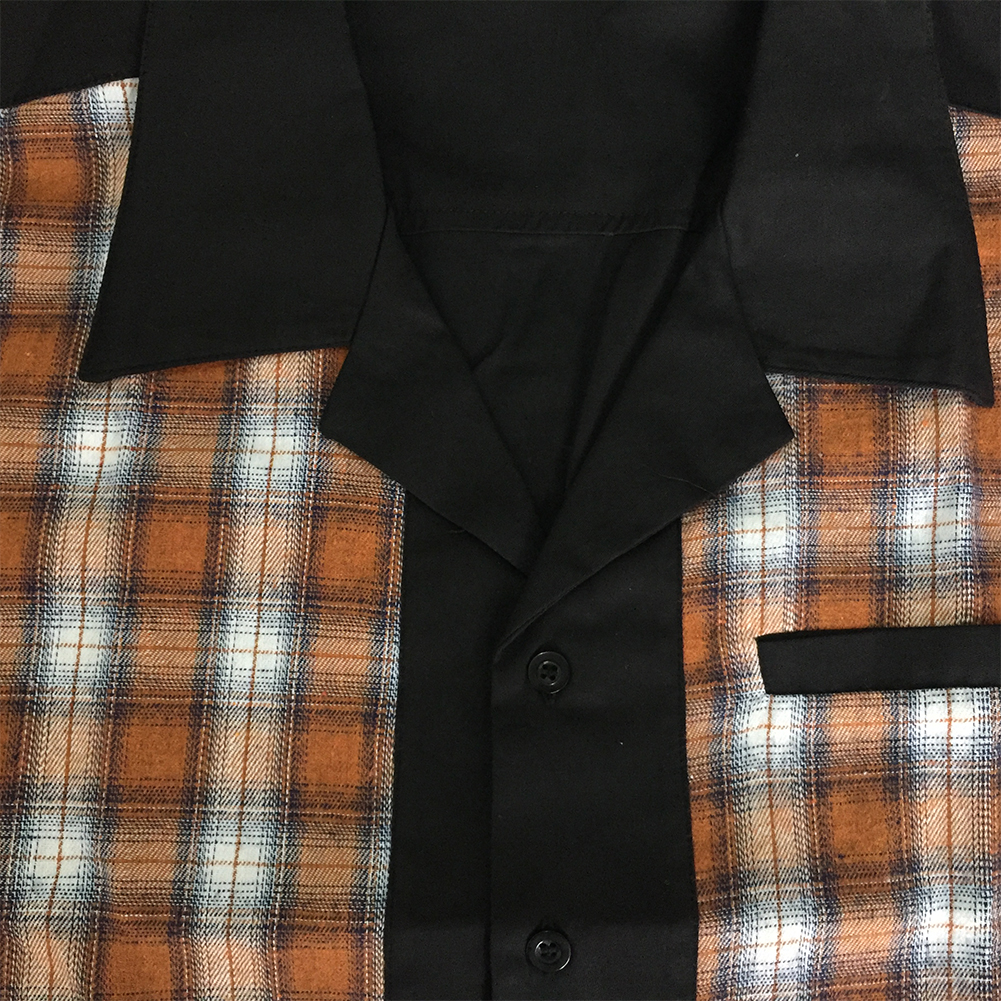 Shirts Men 50s Rockabilly Shirts Men Vintage Punk Rave Shirts Short Sleeve Plaid Printed Rolling Rock Shirt Casual US size