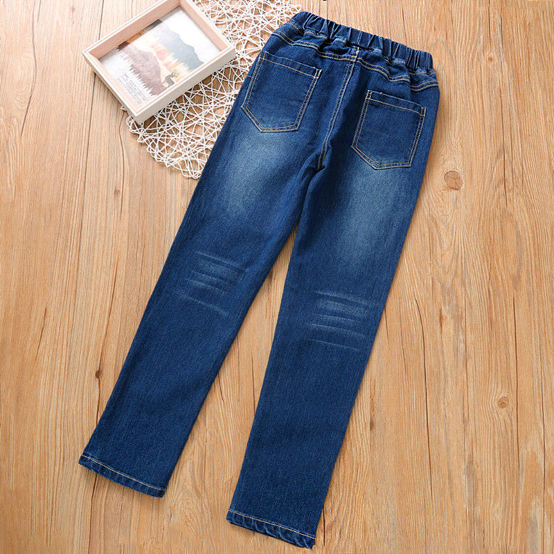 Pantalones vaqueros para niña de 3 a 12 años, modelos de primavera y otoño, pantalones grandes para niño, pantalones de pierna recta estampados