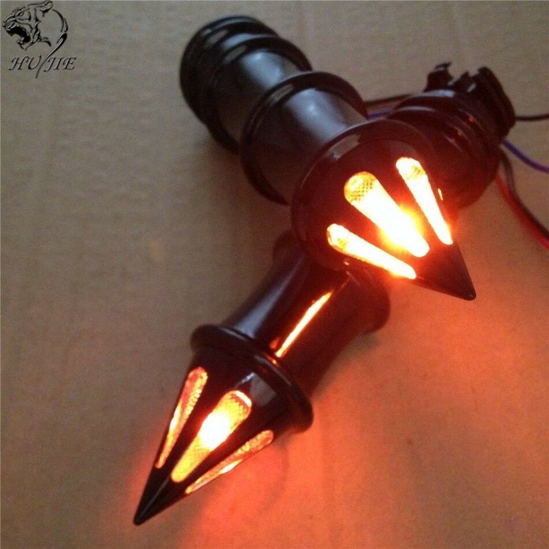 Par Spike 1 "manillar asideros w/de señal de vuelta de las luces de indicador de moto para Kawasaki Vulcan 500 de 800 a 900 1500, 1600, 2000, Blac