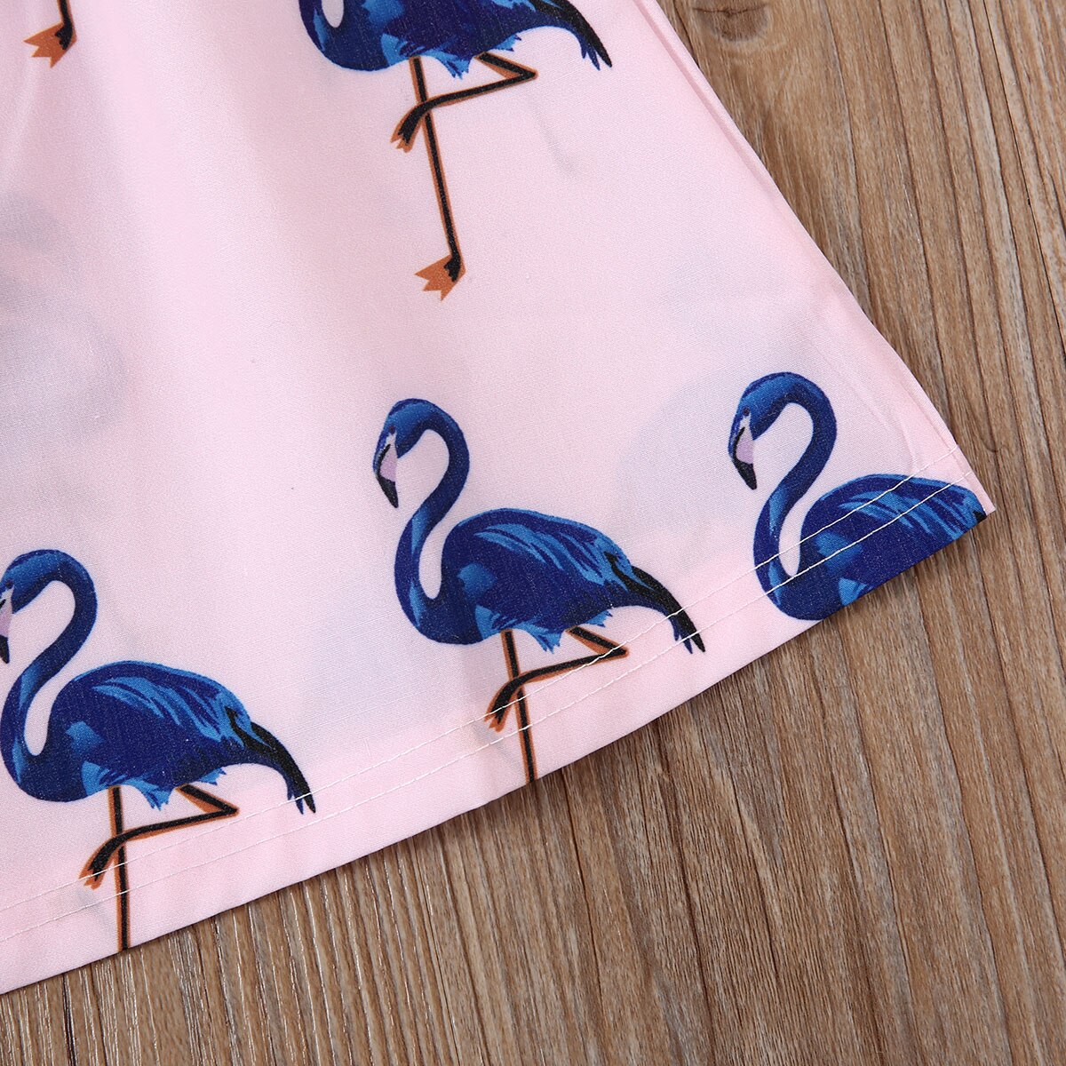 Søde nyfødte børn baby piger flamingo print top off skulder sommer tøj afslappet bomuldstøj lyserød