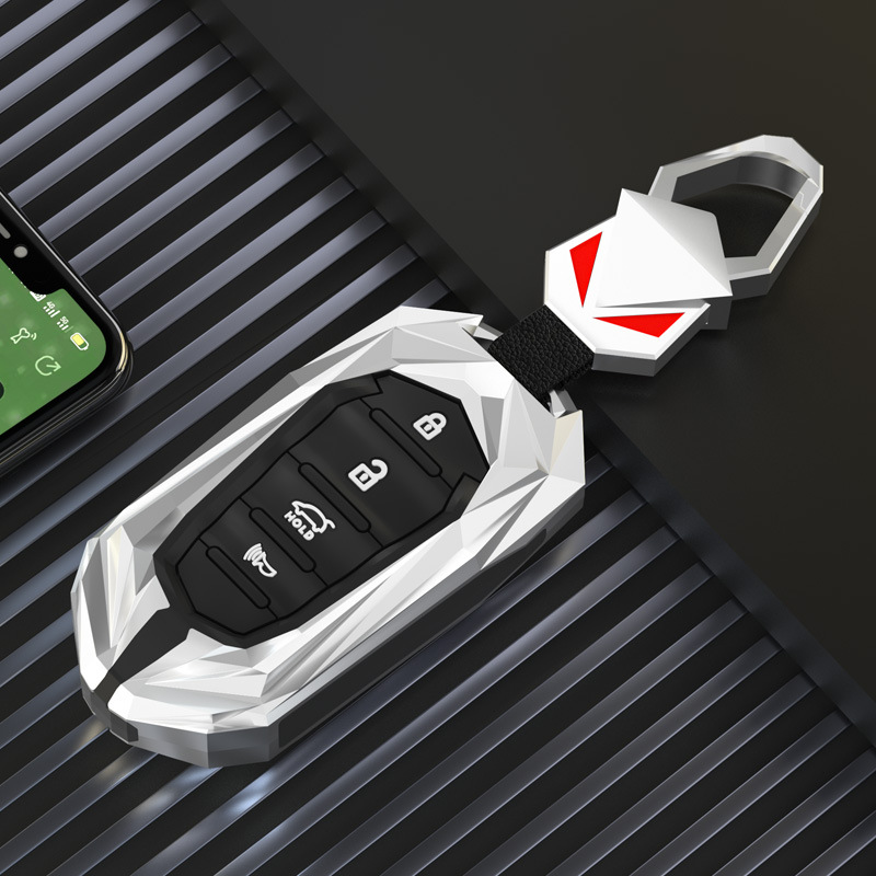 4 Button Car Key Fob Case Cover Shell for Kia Cadenza K9 K7 K-04 Sorento K900 and K7 Key Accessories: WHITE