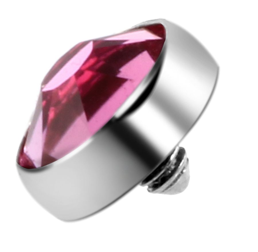 1 pieza G23 Piercing de titanio Micro Dermal CZ gema Micro ancla dérmica cristal Top Piercings dérmicos Piercing de superficie 14G joyería del cuerpo: Chapado en platino