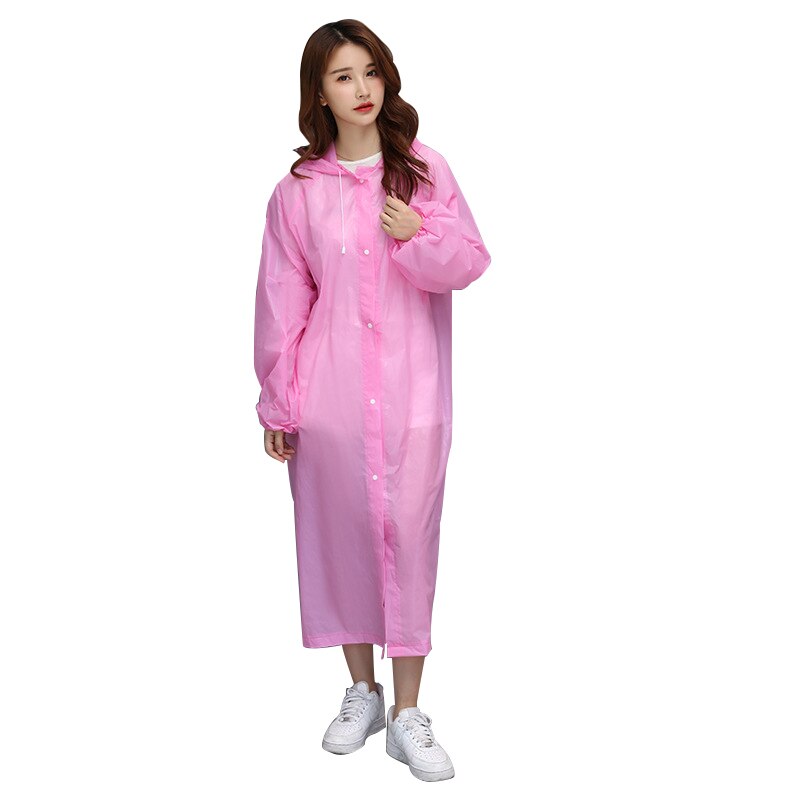 -Outdoor Travel Adult Raincoat Portable Cloak Female Cloak Raincoat Pink