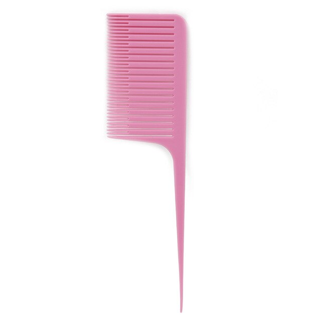 Peine de teñido de cola Pro-pelo teñido tejido corte peines cepillo de pelo para salón de peluquería resistente a altas temperaturas: Rosa