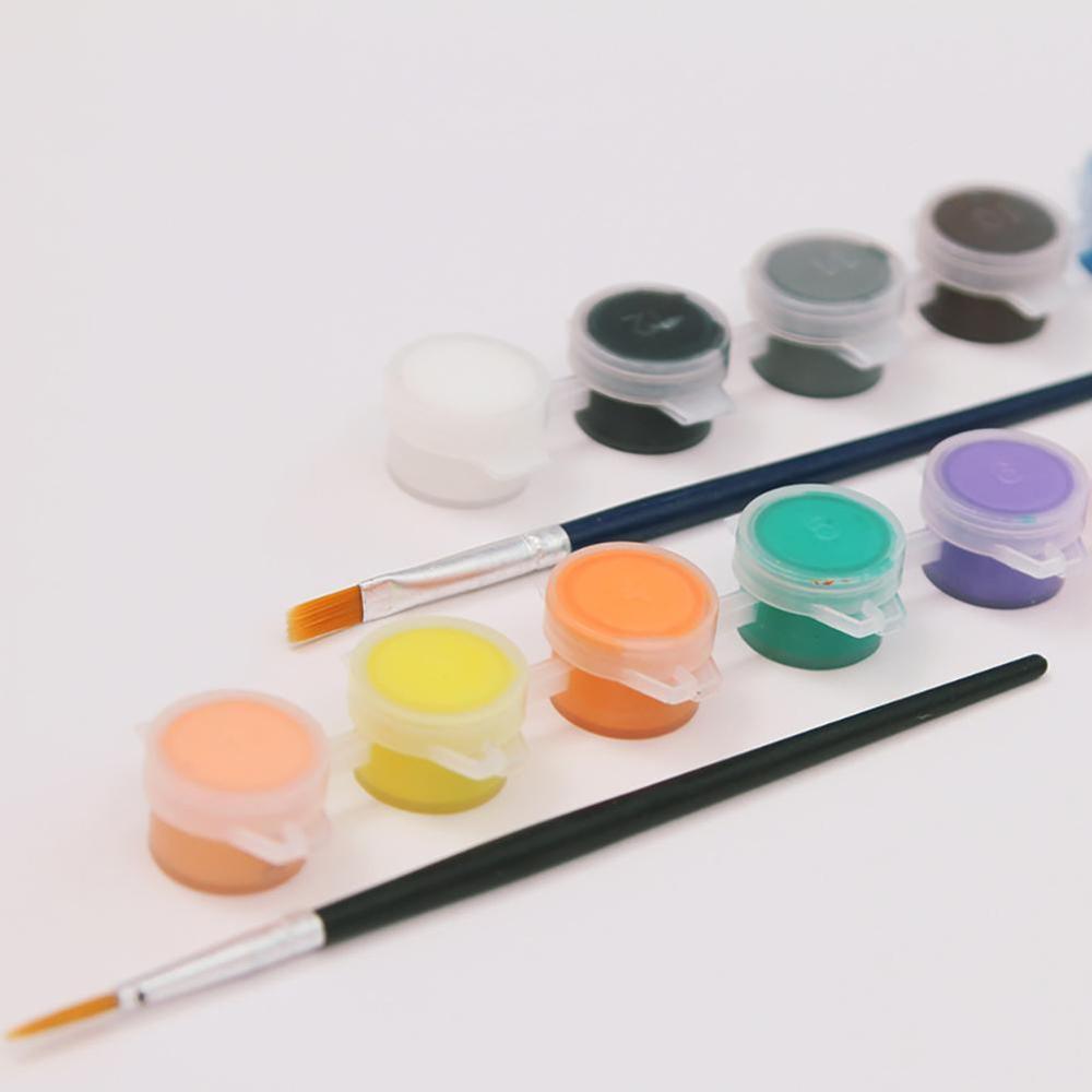 Neue 12 Farben Acryl Malerei Pigment Pinsel einstellen DIY Kunst Handwerk Zeichnung Werkzeug
