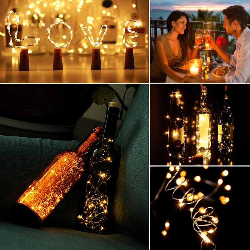 1M/2M/5M/10M/20M Koper Zilver Draad Led String Fairy verlichting Verlichting Voor Kerstboom Garland Wedding Party Decoratie