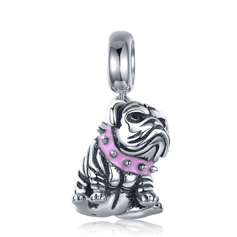 100% 925 Sterling Silber Hund der Geschichte Pudel Welpen Französisch Bulldog Perlen Charme Fit Charms Silber 925 Original armband: CMC552