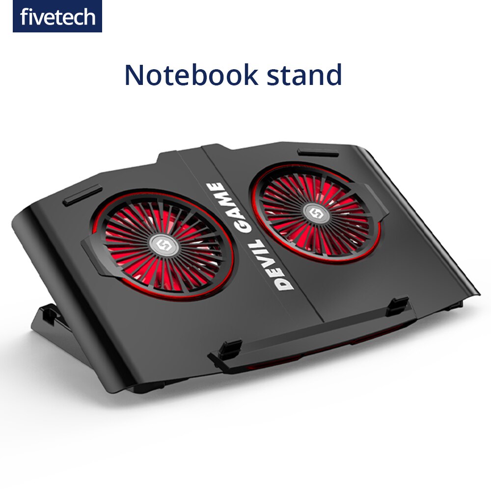 Fivetech Laptop Koeler Voor Macbook Air Pro Notebook Cooling Pad Met 2 Stille Ventilatoren Voor 13-17Inch Draagbare verstelbare Laptop Stand