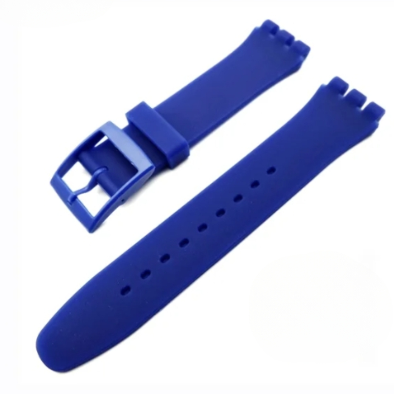 Correa de silicona para reloj Swatch, correa de goma colorida resistente al agua, accesorios deportivos para hombre y mujer, 16mm, 17mm, 19mm y 20mm: Rosa verde / 16 mm