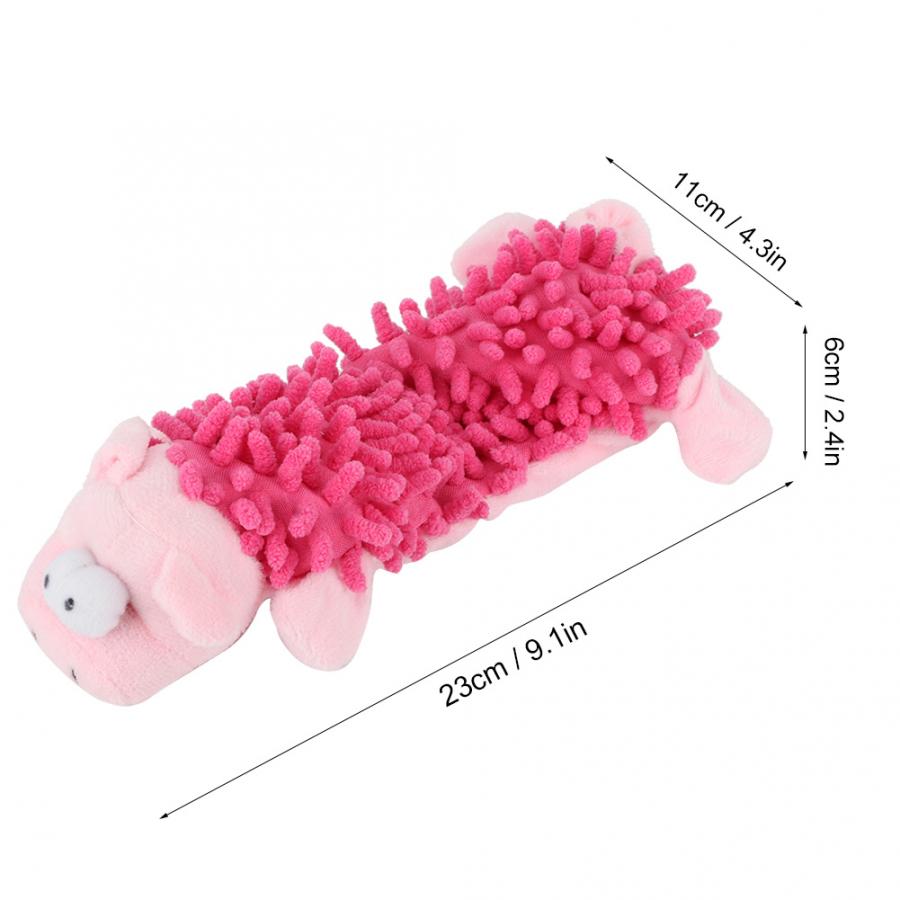 Pet Cat Small Dog Plush Toy Cute Animal Shape with Sound Device for Molar Teeth Playing Biting Small Dog Toy Pet Cat Plush Toy: Pink