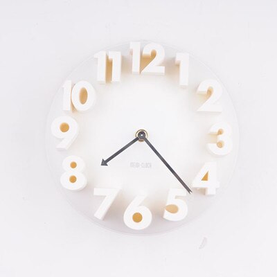 3d digitalt ur vægur rundt digitalt vægur stort vægur ur køkkenur horloge vægmaleri til børn: Hvid