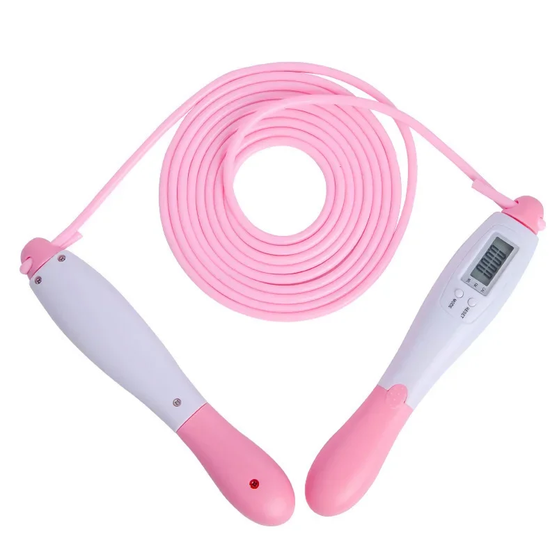 1PC Digital kabellos Kalorien Zähler Springseil Sport Gewichte ÜSpund Fitness Bodybuilding kabellos Digitale Springseile einstellen: Licht Grau
