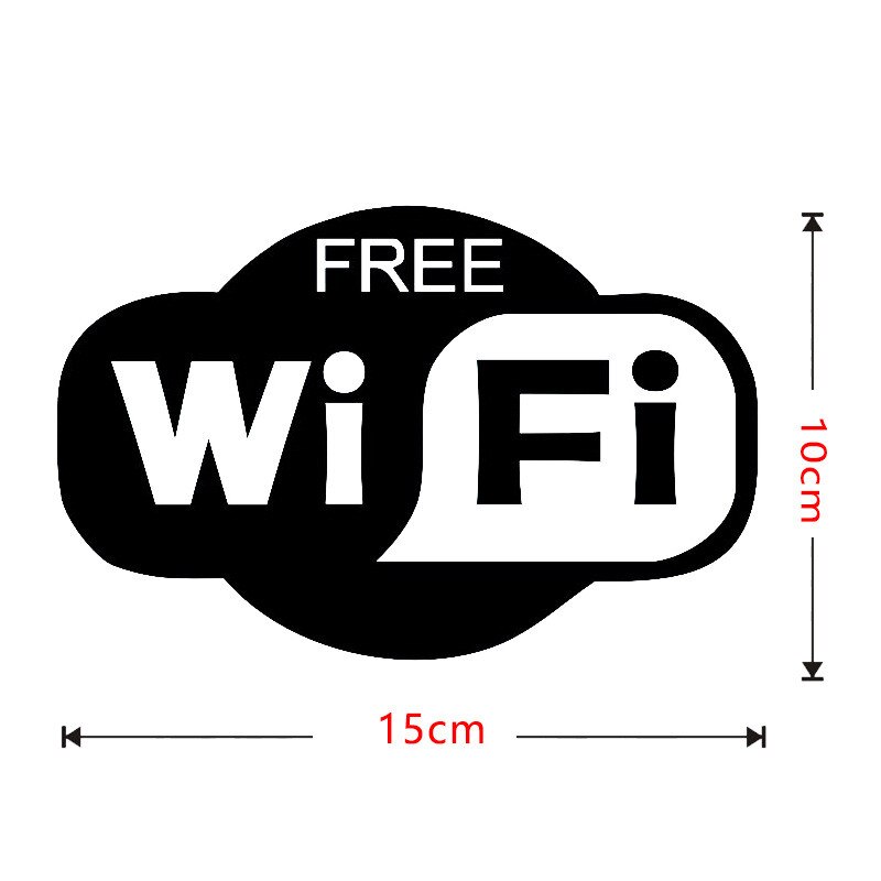 1 sztuk czarny bezpłatne WiFi naklejka winylowa znak okno kawiarnia restauracja/bar sklep internetowy szklane drzwi okna naklejki ścienne naklejki samochodowe