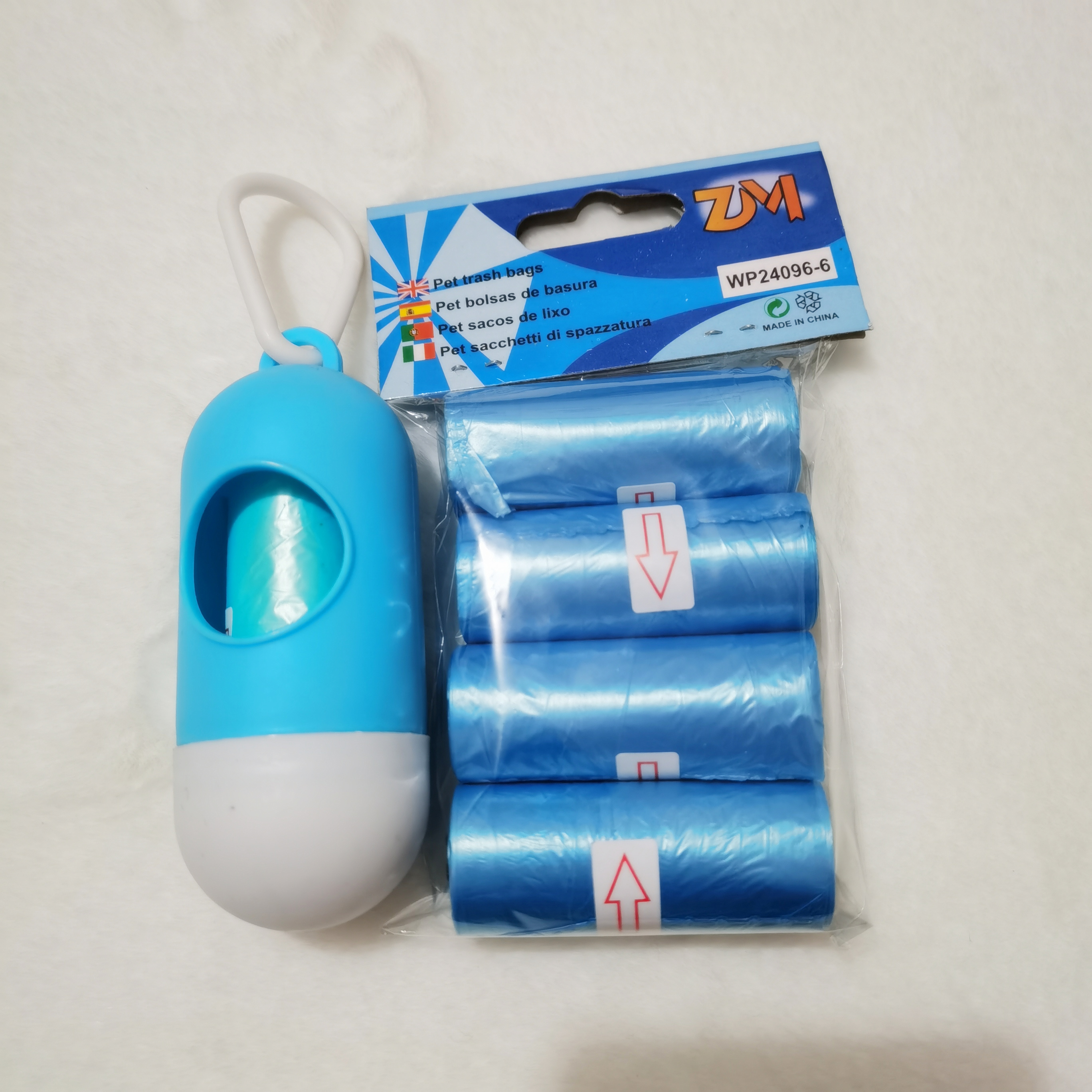 Conjunto de sacos de lixo para cão, seguro, não tóxico, resíduos, saco de cocô, produtos para cães, acessórios limpos, brinquedo: CÉU AZUL