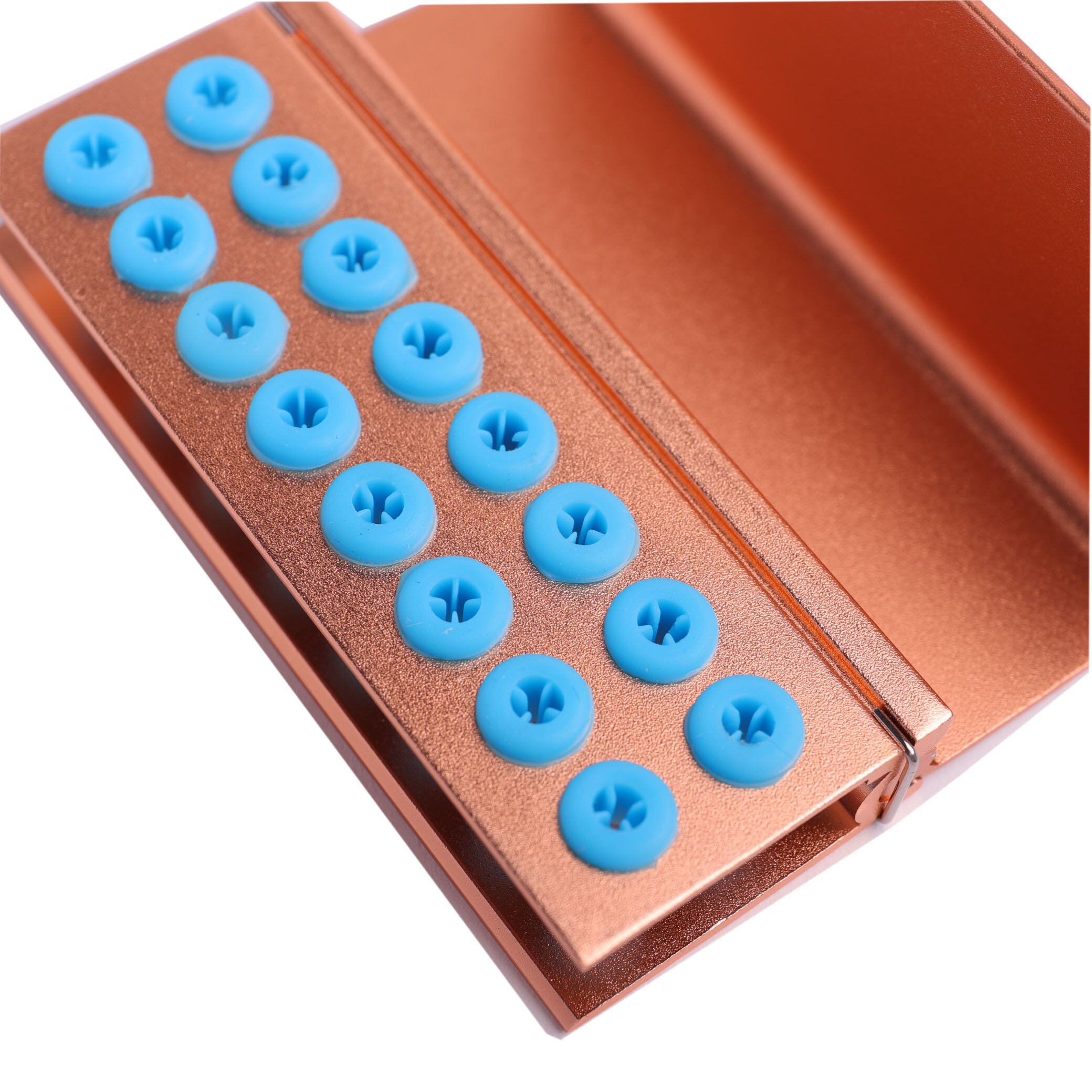 16 Holes Dental Bur Block Holder Holds Disinfection Autoclave Sterilizer Box Stand With Silicone Rings Fit For FG RA CA Burs: Orange