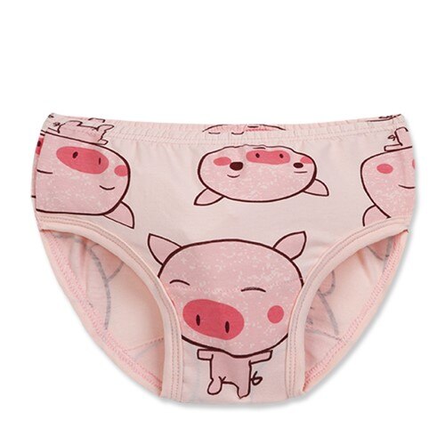 Children's underwear girl's briefs cute pig cartoon briefs cotton comfortable baby briefs Z478432: Pink